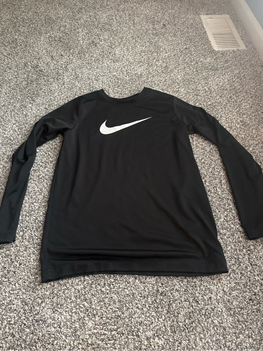 Nike Black Long Sleeve Top with White Swoosh